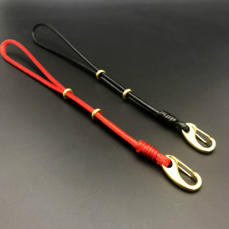 Pulseras de holograma de Color rojo y negro para hombres y mujeres, brazaletes de cordón de cuero tejido a mano, con cuerda roja de la suerte, novedad