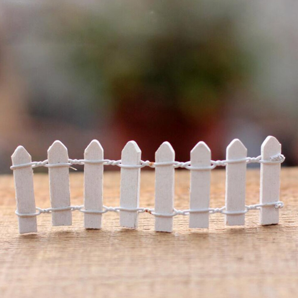 7 pièces clôture en bois belle ornement mignon accessoire Micro clôture Pot ornement Mini clôture pour Pot