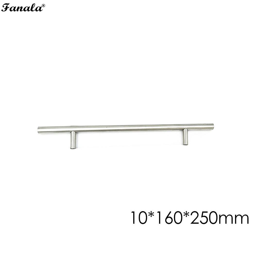 Stainless Steel Brushed Hollow T-handle Cabinet Door Handles Screws Drawer Rod Shape Pull Hardware Silver