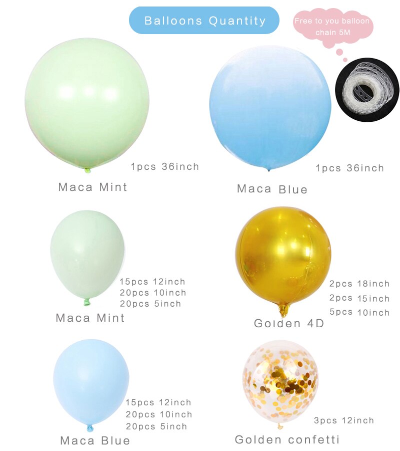 DIY Macaron Blau Minze Pastell 1 Bogen Bausatz Geburtstag Hochzeit Baby Dusche Jubiläum Party Dekoration