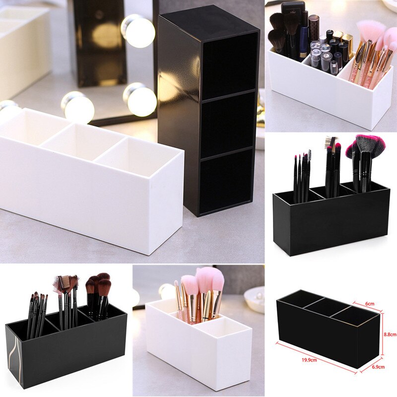 3 Roosters Make-Up Borstel Organizer Plastic Tafel Cosmetische Pen Container Wenkbrauw Borstel Houder Lipstick/Nagellak Opbergdoos