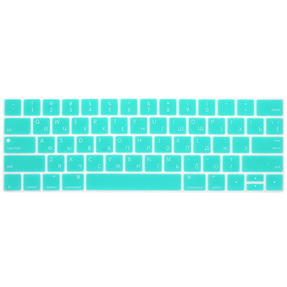 Cubierta de teclado ruso para Mac Book, 13, 15 pulgadas, con barra táctil, A1706, A1707, A1989, 1990, cubierta para teclado de portátil, película de teclado a Color: Light blue