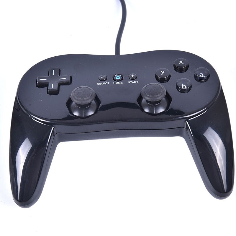 Mando a distancia clásico con cable para Nintendo Wii, mando a distancia de segunda generación: Negro
