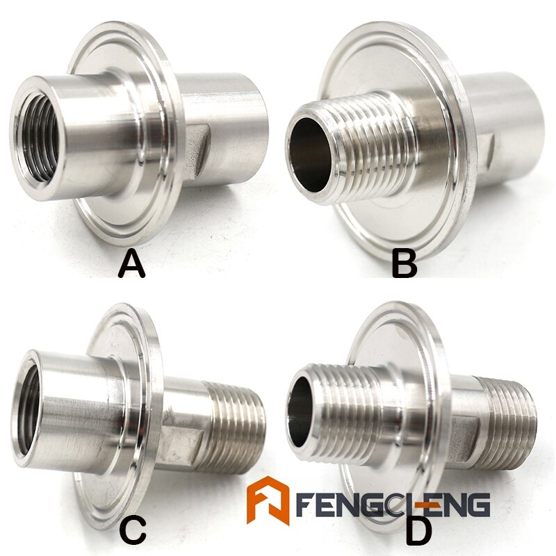 1.5"Tri Clamp X NPT Inside and Outside Sanitary 304 Stainless Brewer Hardware Homebrew Fittings