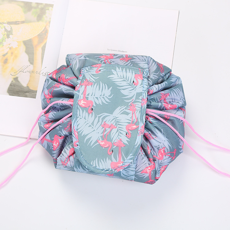 Women Drawstring Cosmetic Bag Travel Storage Makeup Bag Organizer Female Make Up Pouch Portable Waterproof Toiletry Beauty Case: MULTI