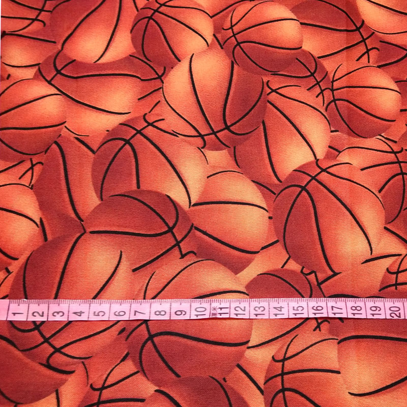 50x105cm Classic Brown Basketball Printed Cotton Fabric Basketball Fabric Patchwork for DIY Sewing Cloth Dress Party Home Decor