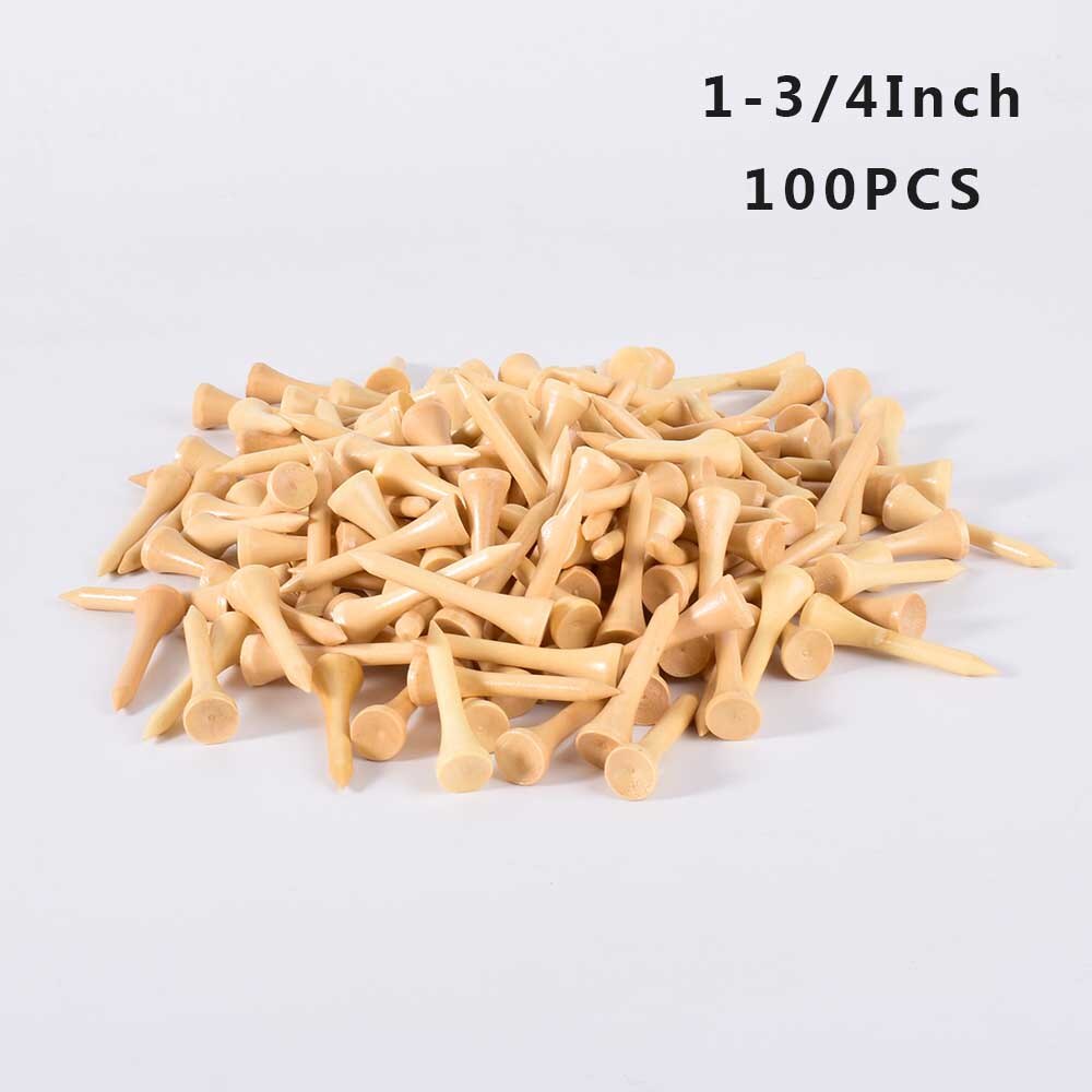 100Pcs Hard Wood Golf Tees for Golf Swing Practice Accessories Unbreakable Wooden Tee Golf Ball Training 42 54 70 83 mm White: 42 mm 100Pcs Natural