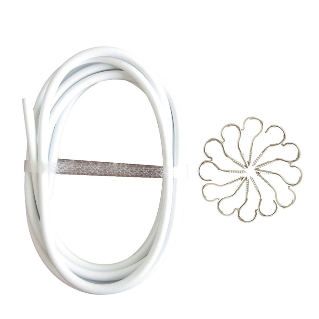 3M Curtain Wire White Steel Wire With Hook Can Hang Curtain Photo Wall Wire Multifunctional Household Accessories: Default Title