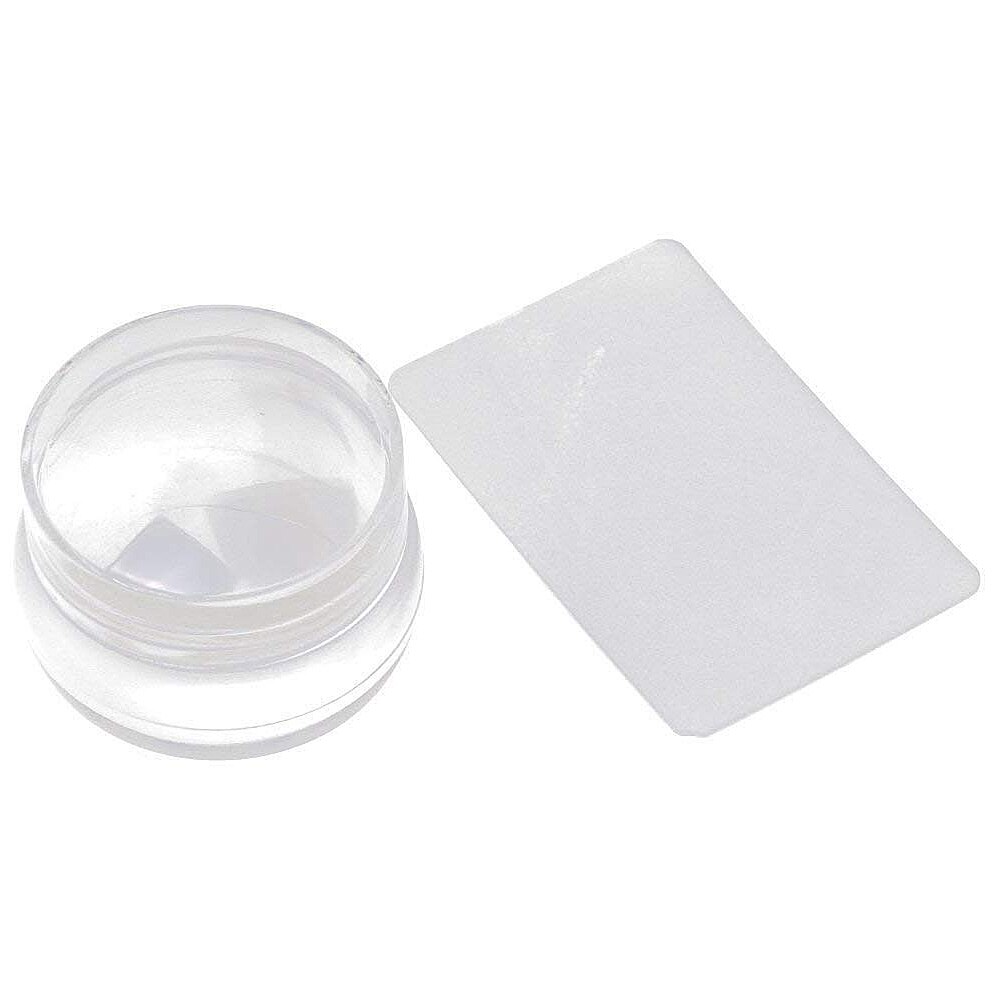 Clear Jelly Nail Art Stamper En Schraper Transparant Siliconen Nail Art Stempelen Template Met Cap Manicure Nail Care Tool-1set