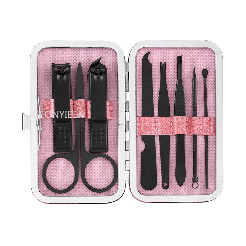 8 Piece Nail Manicure Set Suit Scissors Steel Stainless Pedicure Tool File Care Travel Hygiene Kit Nail Trimmer Cutter Tool Set