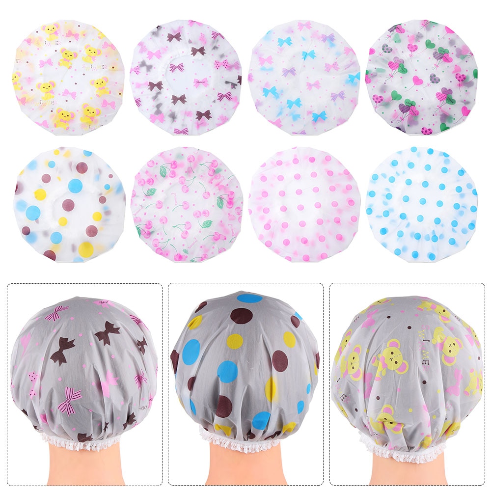 Gorro de ducha impermeable para Spa, gorro de baño elástico grueso, cubierta de pelo para salón de belleza, producto de peluquería reutilizable, , 1 ud.
