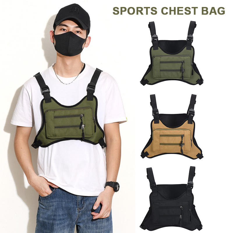 Männer/Frauen Tarnung Brusttasche multifunktion Ale wasserdichte leichte Sporttasche draussen Weste Tasche Oxford Stoff Rucksack