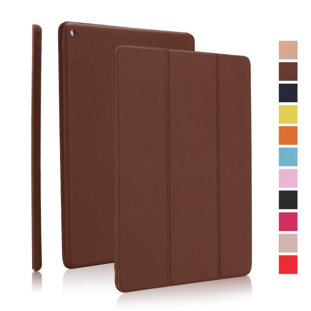 For ipad Pro 9.7 Case A1673 A1674 PU Leather Magnetic Smart Cover for ipad Pro 9.7 Case with Flip Stand: Brown