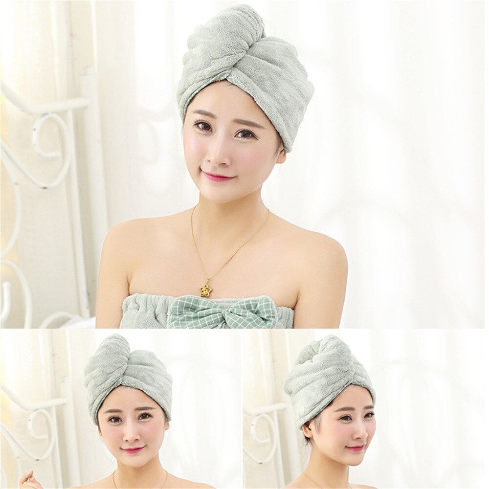 Secador de microfibra para cabello, toalla de secado rápido, gorro de turbante, herramienta de baño para el hogar