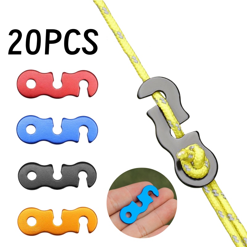 Cordes de tente extérieure 10/20 pièces, cordes réfléchissantes, cordes d'auvent renforcées, cordes coupe-vent avec boucles pour assurer la sécurité, accessoires de Camping