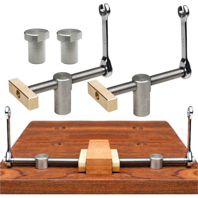 Woodworking Bench Dog Brake Inserts Workbench Fast Fixed Clip Clamp Brass Fixture Vise for 3/4" and 20mm Dog Holes