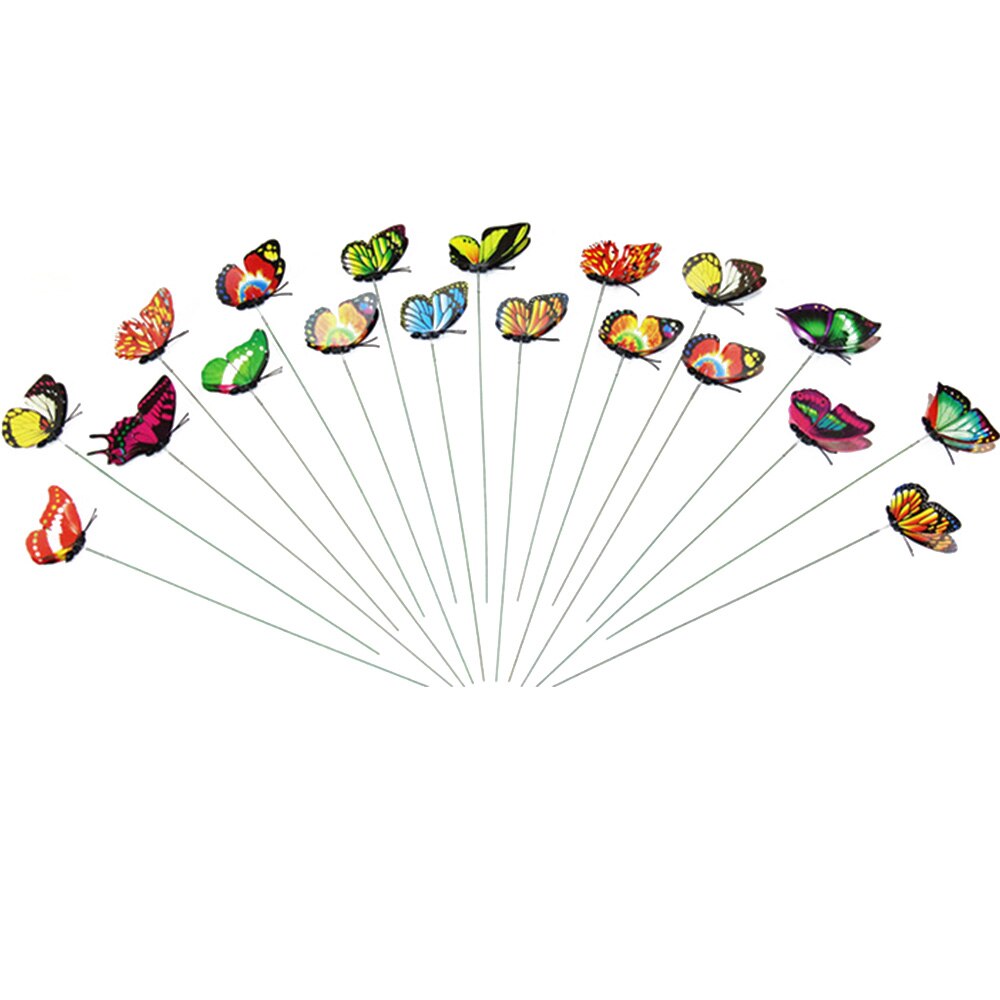 10 stuks/pak 3d vlindertuindecoraties op stokjes gazonknutsel lichtgevende mooie tuin tuinieren buiten vlinderdecoratie