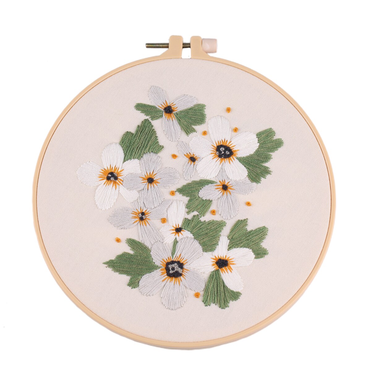 Diy broderi växter körsbärsträd handarbete handarbete för nybörjare korsstygnssats band målning broderieram heminredning: S313