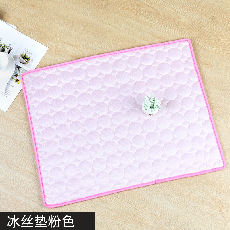 Almohadilla refrescante para perros, tela de seda de hielo, colchón autorefrigerador, estera refrescante para mascotas, almohadilla para dormir para perros y gatos, cama fría de verano para animales pequeños: L / Azul marino