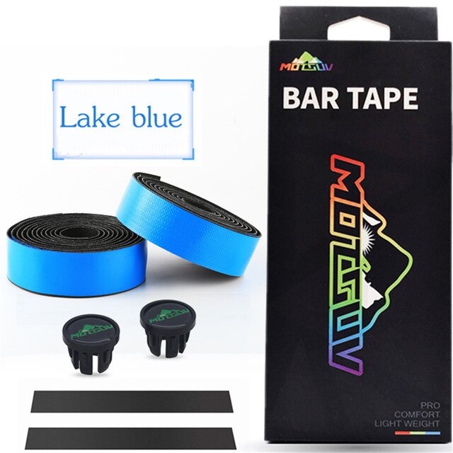 Motsuv guidoline de vélo anti-vibrations pu eva courbée vélo route vélo bandes course respirant antidérapant guidon ceinture wrap: Lac bleu