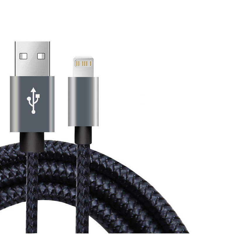 USB-Kabel für iPhone 11 12 13 14 Profi X XS Max XR 6s 7 8 Plus SE iPad 3A Schnellladekabel praktisch-Ladegerät Datenkabel 2m 3m: Schwarz / 0.75m