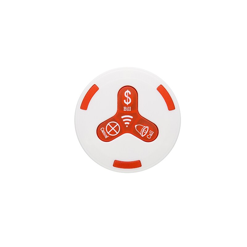 Mindewin Restaurant Table Calling Button Wireless Call Bell M-K-3 Waiter Calling System Wireless Service Calling System: white red