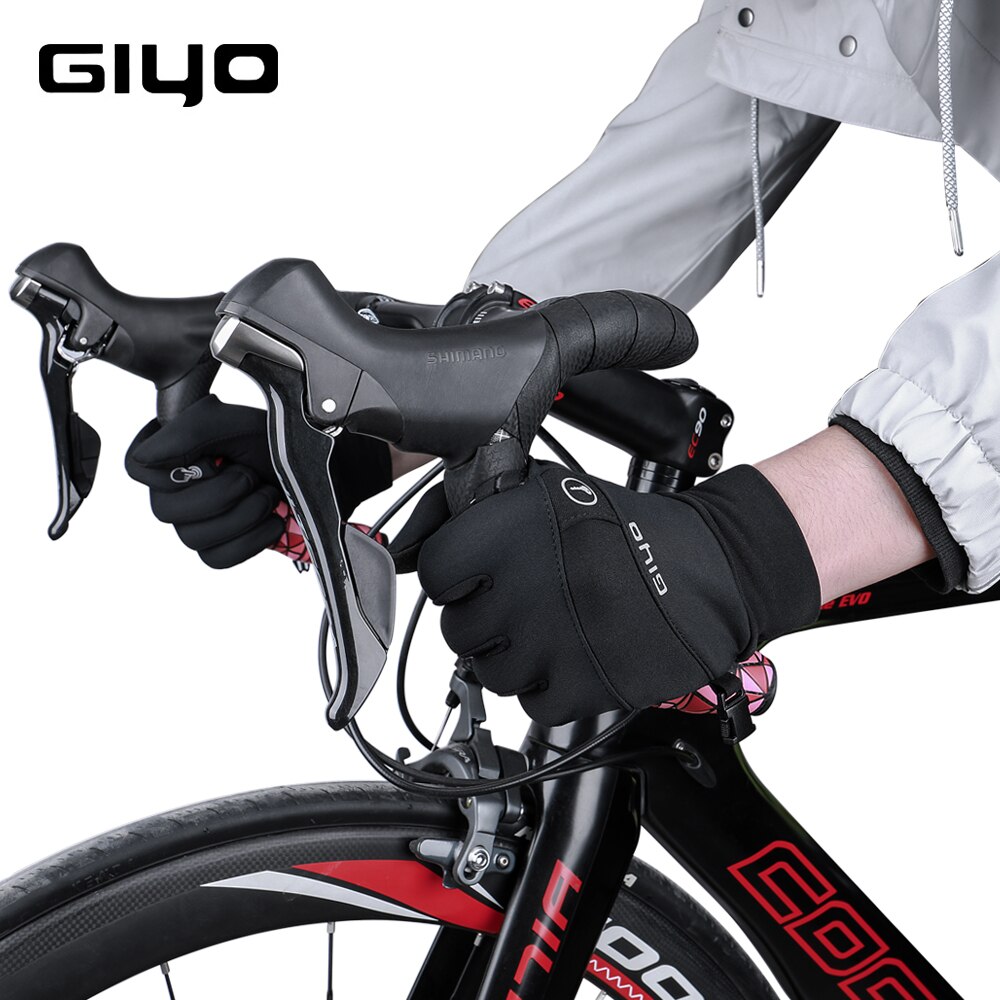 Giyo fuld finger cykelhandsker vinter udendørs sport cykel berøringsskærm skridsikker fuldhåndsvanter mtb landevejscykel lange handsker
