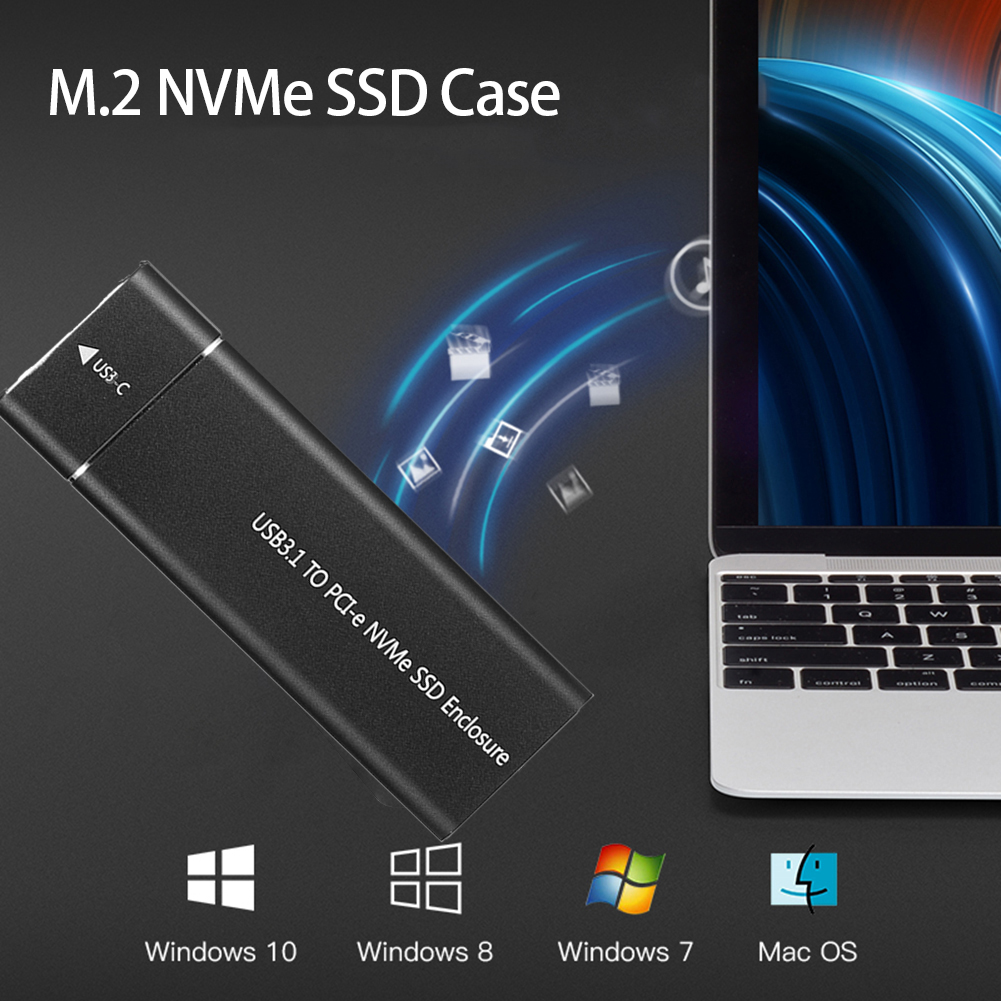Boîtier M2 SSD USB3.1 M.2 SATA SSD, boîtier M.2 vers USB Type C 3.1, adaptateur SSD, boîtier de disque dur externe en métal solide pour téléphone portable