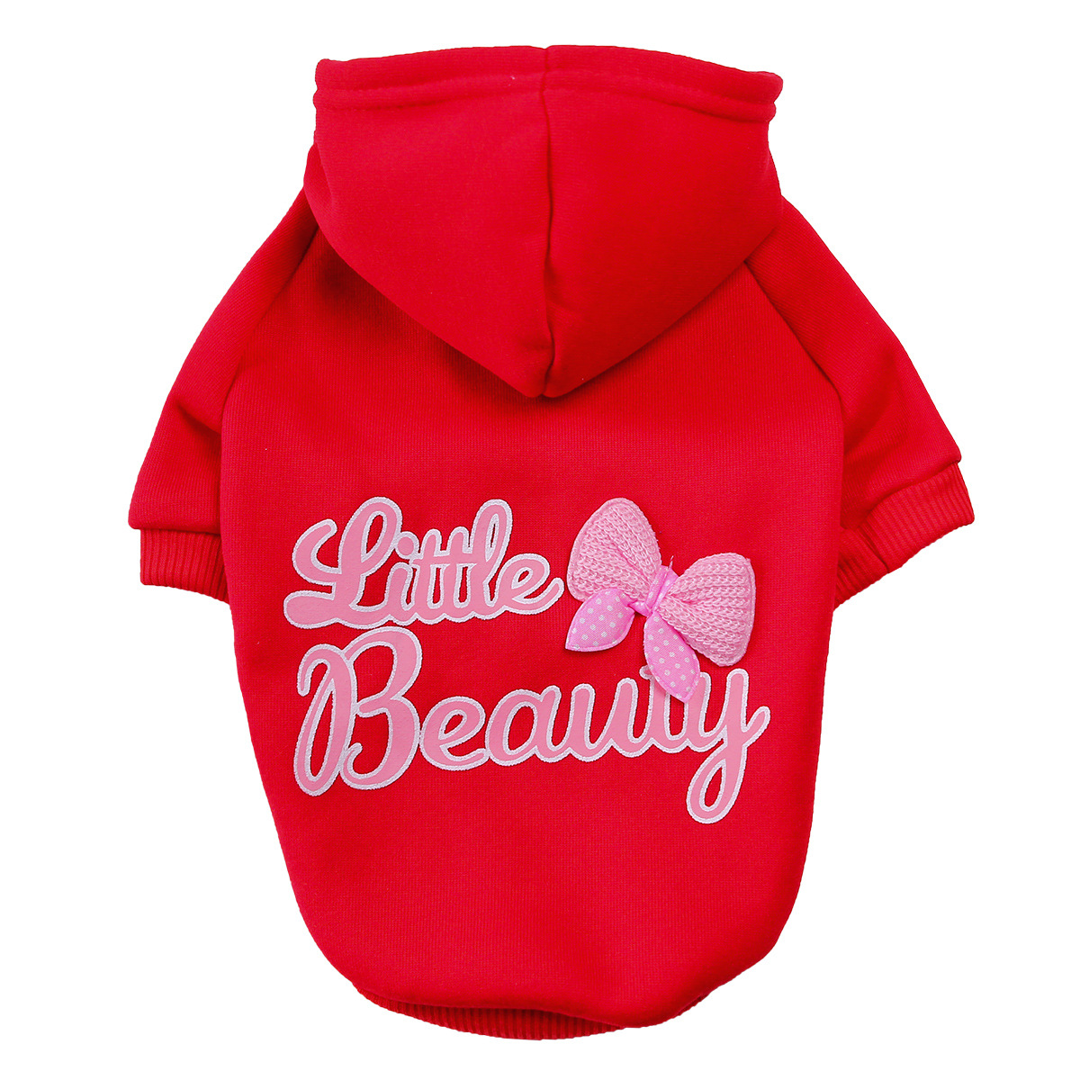 Small Medium Dog Hoodies Fleece-Lined Hooded Sweater, Autumn Winter Dog Clothes Puppy Pullover with Leash Hole Pet Apparels: XS / black