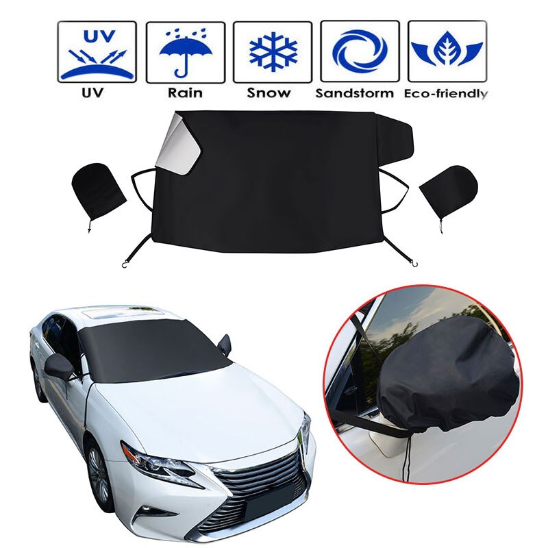 Vehemo Sneeuw Auto Zonneklep Voorruit Zonnescherm Zonnescherm Cover Block Cover Protector Voor Sneeuw Winter Auto Zonnescherm