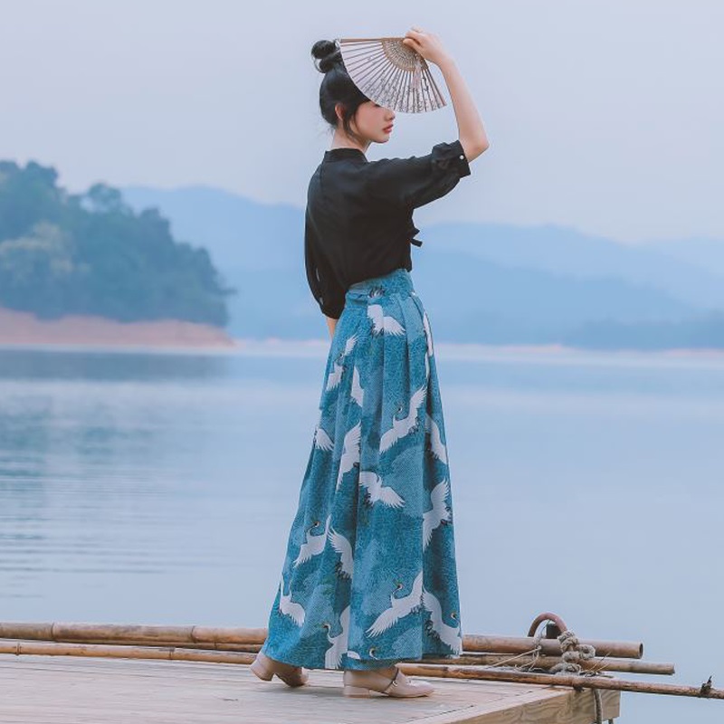 Robe Kimono Style japonais Haori pour femmes, Costume de danse samouraï pour filles, Kawaii, Crane Sakura Yukata, fête Vintage, Cosplay, 11292