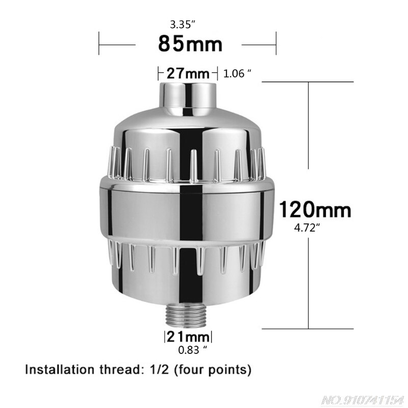 Douchefilter, EMBATHER 20-traps douchekopfilter voor hard water verwijderen chloor/fluoride/zware metalen, hoge output douche-onthardingsfilter voor haar, 2 patronen, gepolijst chroom