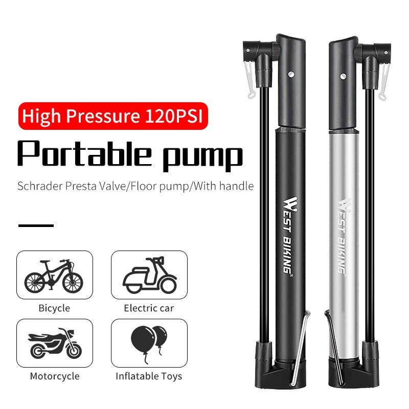 Portable Mountain Bike Pump Mini Bike Tire Air Inflator With Hose For Schrader Valve MTB Road Bicycle Pump Lightweight