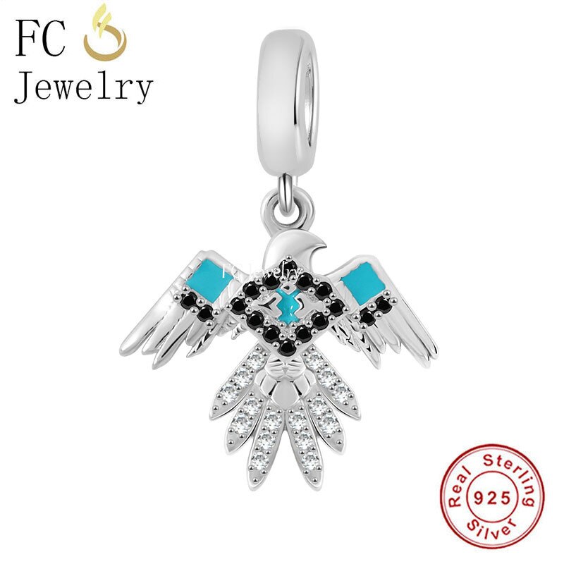 Fc Sieraden Fit Originele Charm Armband 925 Sterling Zilveren Vleugels Spreed Eagle Met Zirkoon Kralen Hanger Voor Maken Berloque