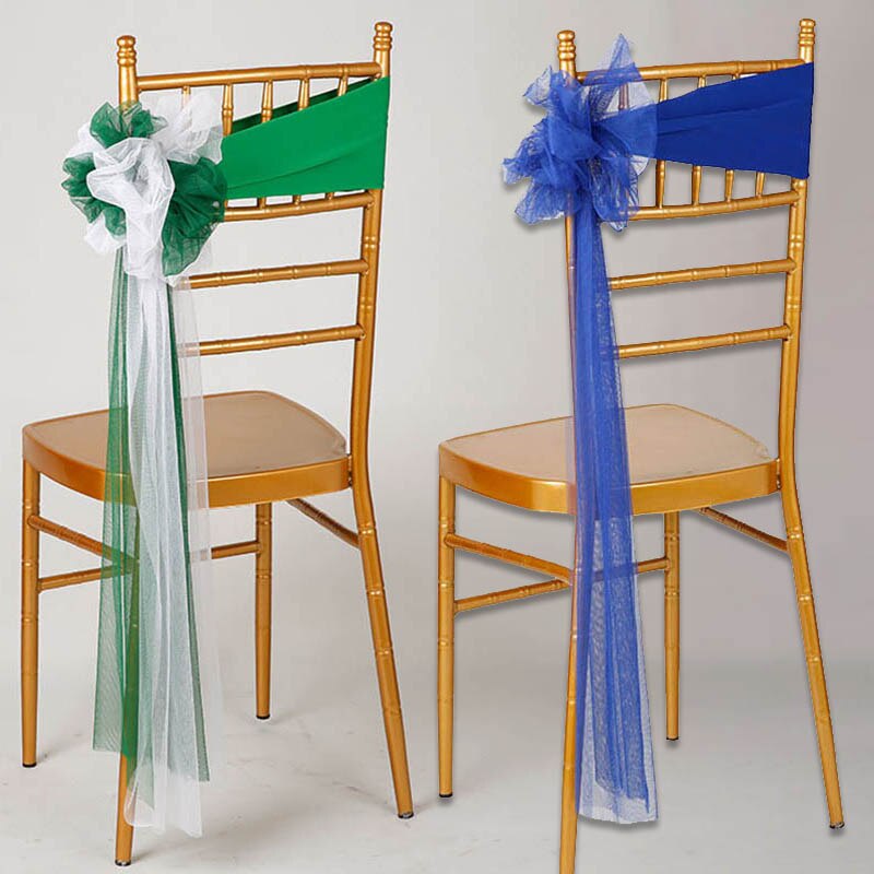 Bandas de satén para silla de boda, cintas para sillas de , cubierta de nudo para silla de decoración, lazo para silla de banquete, color dorado y rosa, novedad