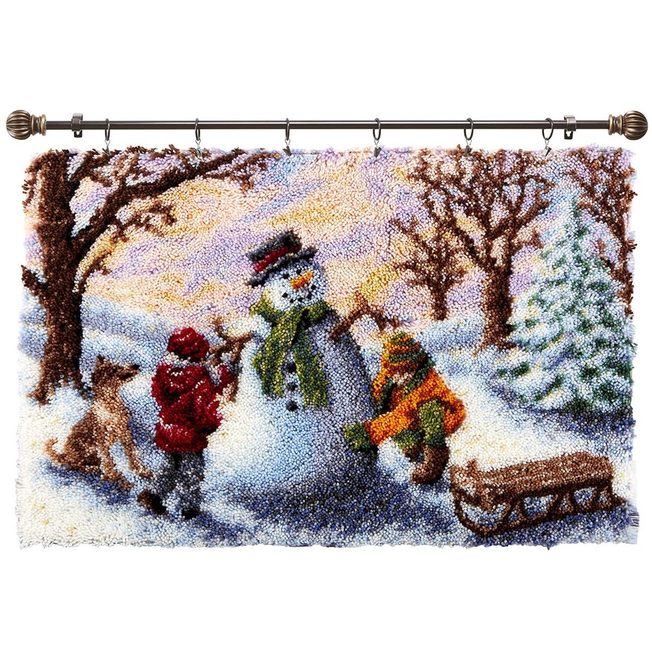 Kit De Crochet à Loquet Chat - Tapis De Porte DIY Avec Toile Pré-imprimée, Parfait Pour Adultes Et Enfants