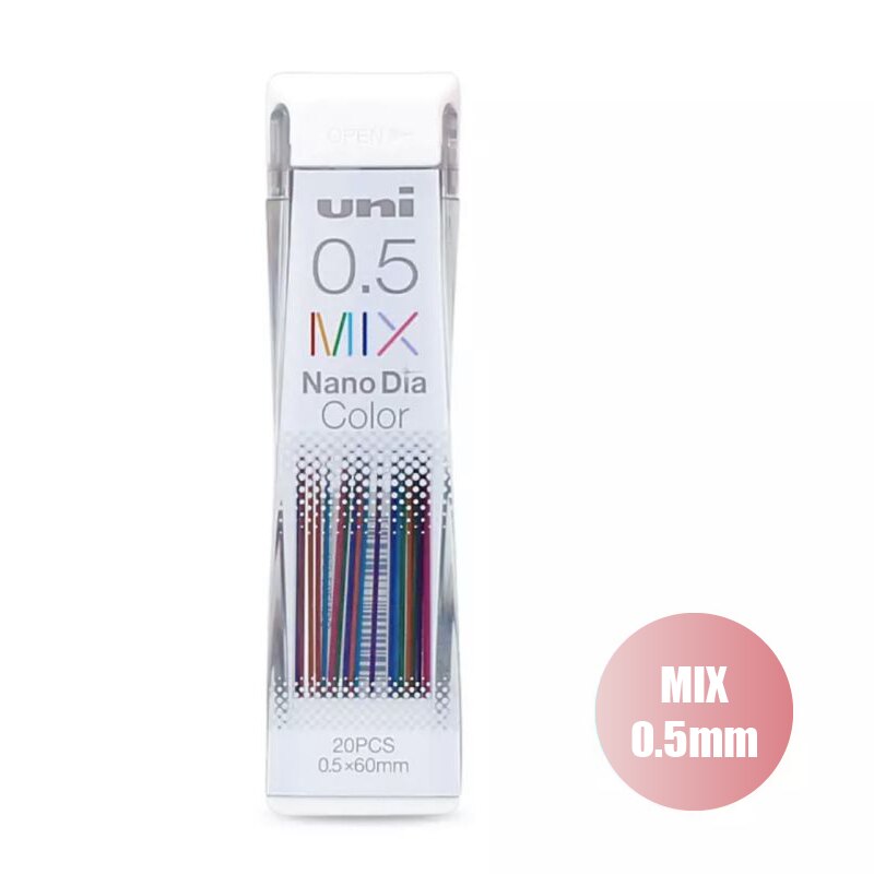 1 lote (20 piezas)-Uni 0,5-202NDC mecánico lápiz de Color Led pintura mecánica especial recargas lápiz estudiante de la Escuela de la Oficina de 8 colores: Mix