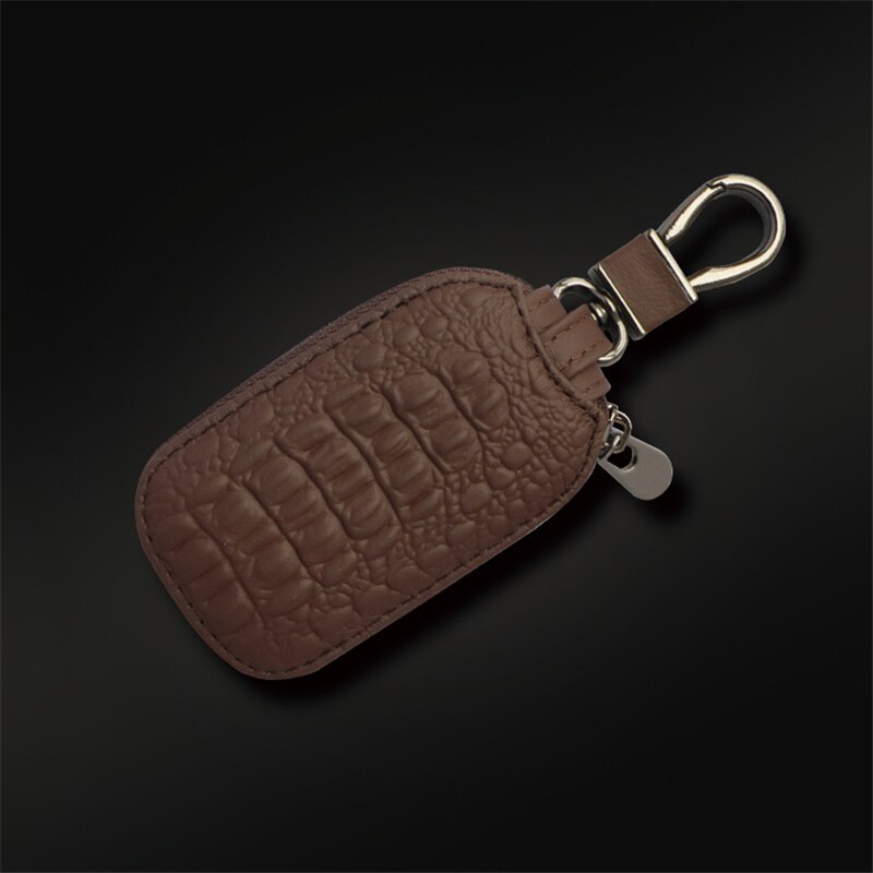 Heren sleutelhanger huishoudster leren autosleutel portemonnees sleutel organizer dames sleutelhanger hoezen rits sleutel etui tas unisex etui: Koffie