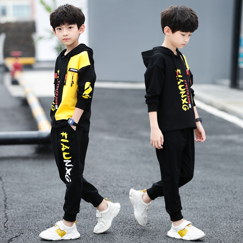 Ensemble de vêtements pour garçons 15 sweat-shirt, pantalon, survêtement, hiver, automne, costume de sport pour enfants, vêtements pour enfants de 7 8 9 10 11 12 13 14 ans