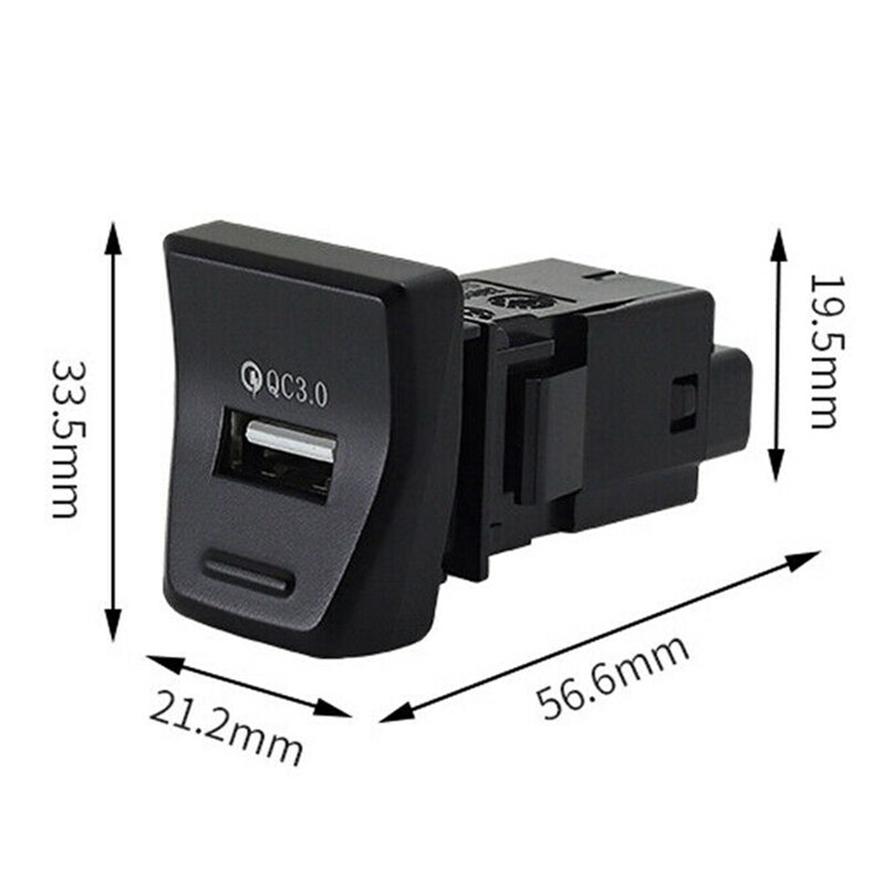 FULL-Car Central Control USB Charger QC3.0 Fast Charge USB Charger Adapter for Toyota RAV-4