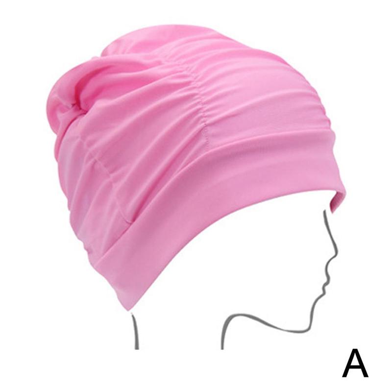 Adults High Elastic Swimming Caps Men Women Waterproof Caps Ears Swimming Pool Hair Diving Swimming Protect Cap Hat Large L E0E5: Pink