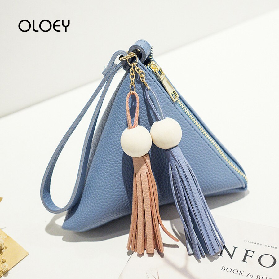Driehoek Kwastje Mini vrouwen Tas Vrouwelijke Clutch Purse Handtas Polsbandjes Strap Kleine Totes PU Schoudertas Casual Telefoon pakket