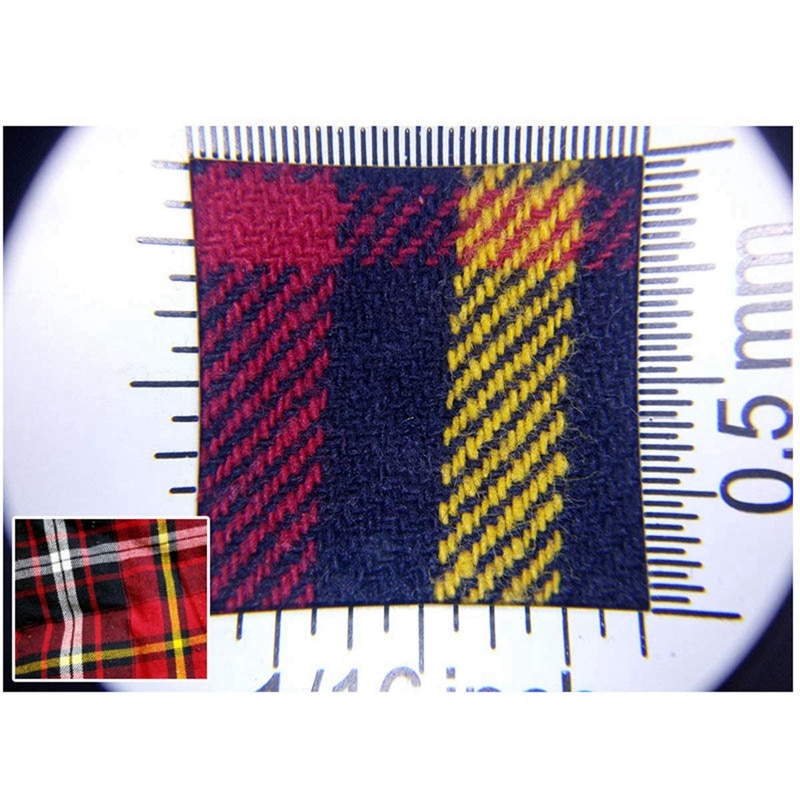 TOP Handheld 45X Folding Linen Tester Metal Magnifiers Cloth Thread Counter Magnifier Magnifying Glass with Light Calibration