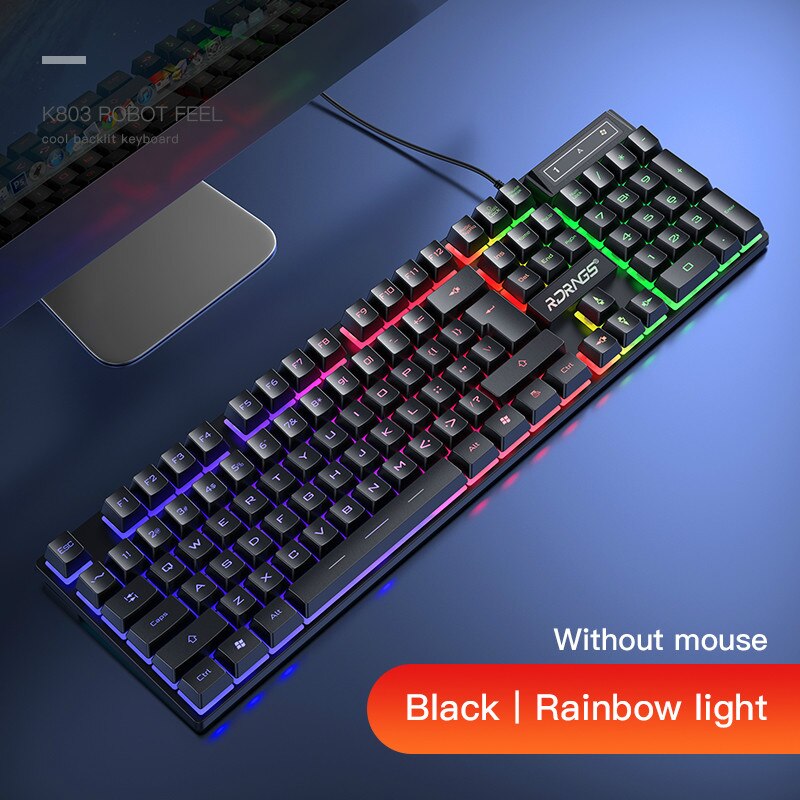 Gaming E-sport Keyboard and Mouse Wired Mechanical keyboard backlight Gamer keyboard mice 3200DPI Silent Mouse Set For PC laptop: Type 5
