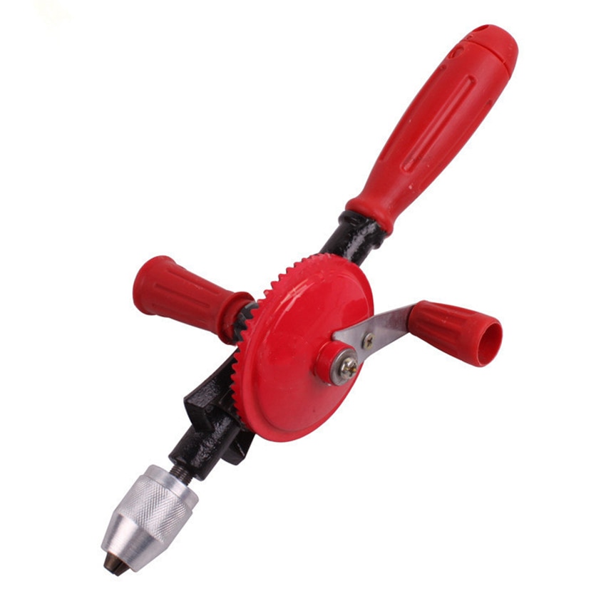 Hand Drill 1/4-inch Capacity Manual Mini Cast Iron Hand Drill with Plastic Handle for Wood, Bamboo, Plastic, PVC, Acrylic