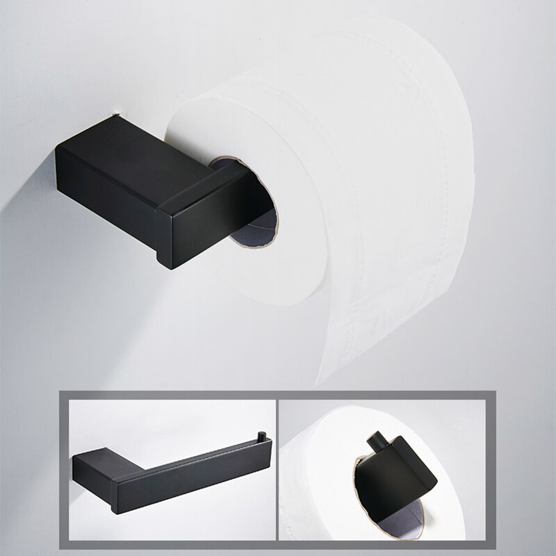 BAKALA Black Square Bathroom Hardware Set Wall Mou... – Grandado
