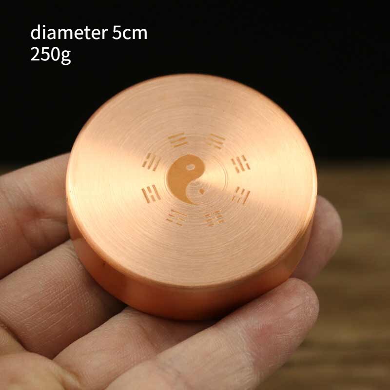 Draagbare Chinese Gossip Messing Papier Gewicht Ronde Presse-papier Metalen Chinese Brush Pen Schilderen Papier Gewicht Metalen Decoratie: I with pattern