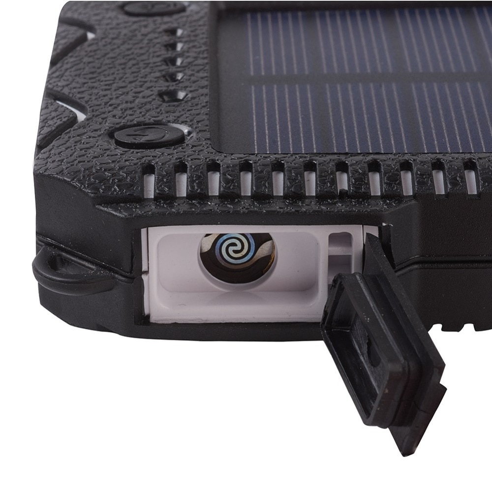 Portable Dual USB Car Jump Starter Solar Battery Charger External Battery Pack Phone Charger Power Bank Chargers