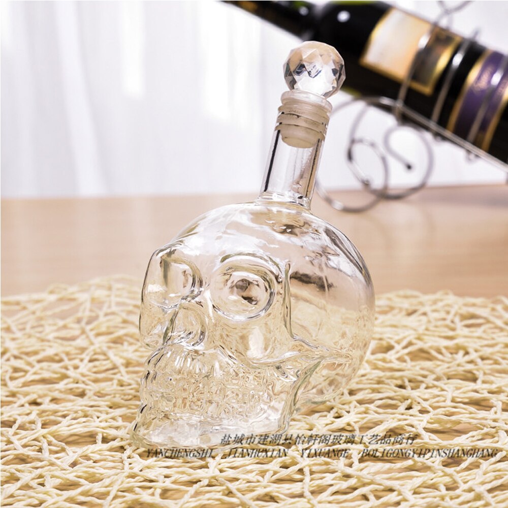 Til kraniet formet vin karaffel glasflaske krystal kraniet hoved vodka øl whisky skudt glas flaske kopper bar boligindretning