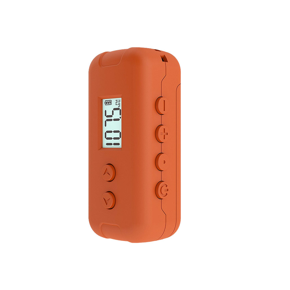Draagbare fm-zakradio, mini-dsp-radio, 50-108 mhz met lcd-scherm, 3.5mm koptelefoons, handheld radio voor buitensporten: Oranje